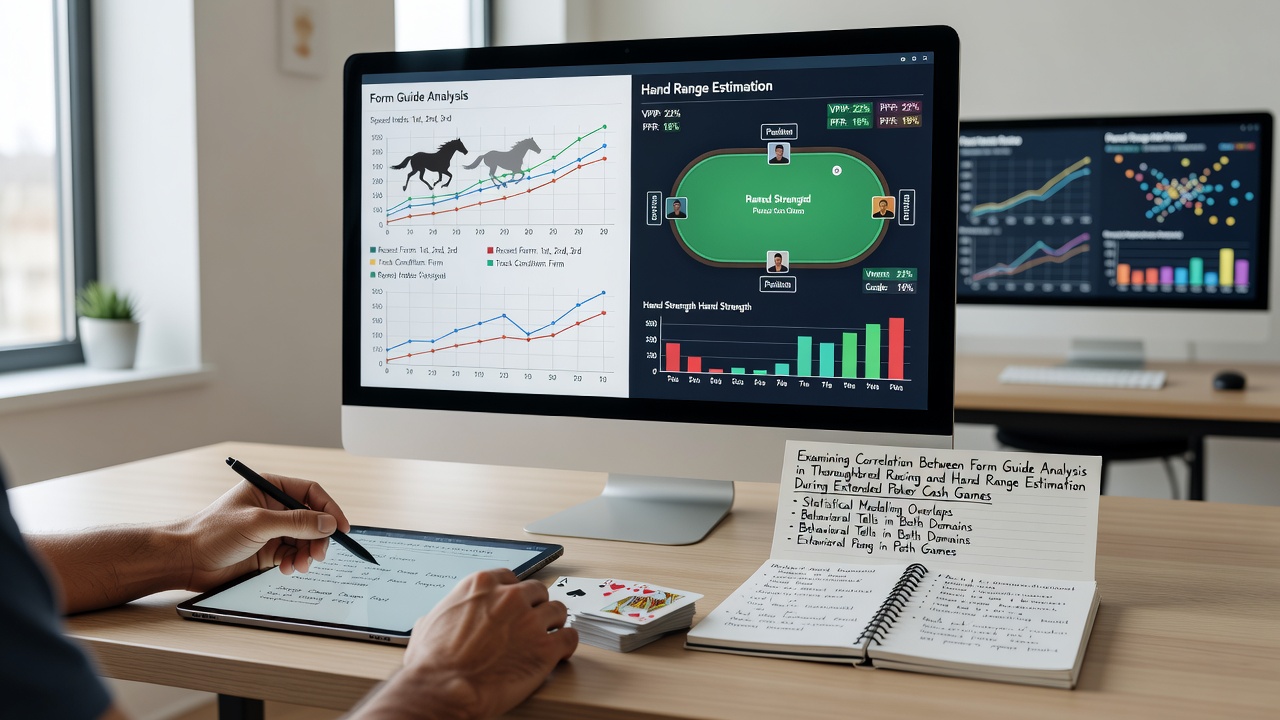 Analyse van vormgidsen bij volbloedpaardenrennen naast pokersessies