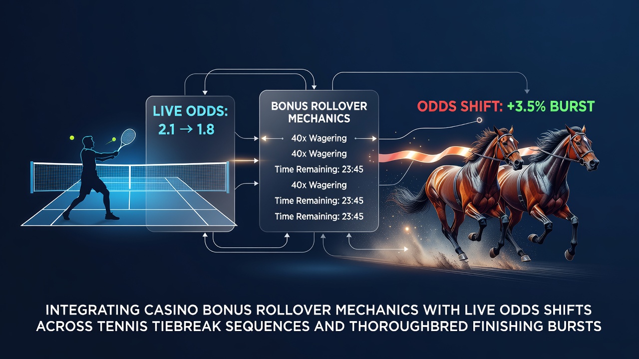 Visualisatie van bonus rollover integratie met live odds in tennis en paardenrennen